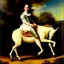 Placeholder: Retrato de una niña muy guapa llamad Dalia Santiago Arnau montando un unicornio con el estilo de Diego Velázquez