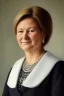 Placeholder: Pretty Portrait of a rich socialdemocratic norwegian female president in 2068