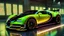 Placeholder: Bugatti Veyron Mansory Cyberpunk 2077 neon Style, Super Detailed, desktop wallpaper, 4K rear view, center
