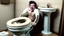 Placeholder: toilet overflowing with feces while jimmy sits on it laughing