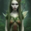 Placeholder: A portrait of a Little fairy woman with green skin and red long hair, sitting under the large Amanita muscaria mushroom in the magic forest, concept art, dark fantasy style, dark and spook, illustration, digital art, d&d, very cute,Masterpiece, best quality, sharp line, sharp focus, rear view : digital painting extremely detailed fantasy beautiful award winning high definition colourful very cute ,correct ai auto settings.