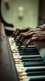 Placeholder: Ugly , Evil rusted hands playing on an old piano keyboard