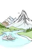 Placeholder: رسم صورة لتفاعل الصوديوم مع الماء في منظر طبيعي في جبل