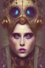 Placeholder: Abstract steampunk, purple tones,Danish singer MØ face,