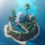 Placeholder: The Isometric Glass Tall Box Mini Model Little Real Island shape smooth Mixed Water Fall Under Ocean Sunshine Summer Background Blue Sea, The Last Of Us / Avatar, Octane Render / ZBrush, Cinematic, IMAX Film, Nikon D750, 16K, Autostereoscopy, Anthropomorphic, Golden Ratio, Geometry, Symmetric, Depth Of Field, Highly Detailed, Ultra Realistic, Beautiful Lighting, Halfrear Lighting, Soft Light, Candoluminescence, Cast Shadow, Reflective, Glow, Translucent, Normal Map, Carbonated --testp