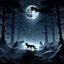 Placeholder: a moonlit clearing in the heart of a dark forest, where a pack of werewolves gathers to perform a sacred ritual under the watchful gaze of the full moon, their howls echoing through the night.