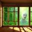 Placeholder: face with painting of open window and forest view covering entire face, 8k resolution, high-quality, fine-detail, intricate, digital art, detailed matte, volumetric lighting, illustration, octane render,