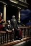 Placeholder: llustrate the presidential box on the balcony level, portraying Abraham Lincoln, his wife, and their guests as they enjoy the play. Highlight the vulnerability of Lincoln without proper security, setting the stage for the impending tragedy