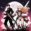 Placeholder: [illustration for wii No More Heroes style with thick lines] Epic adventures intertwine with magic and passion. Heroes and heroines battle, fall in love, and explore uncharted worlds where magic, strength, and seduction become integral parts of their fate.