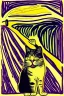 Placeholder: Funny cat. The scream Edvard Munch. Painting style of Edvard Munch