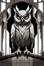 Placeholder: Reference, Semi-Realistic, Anthropomorphic Owl, Male, Gothic Style, Full Body, Dark Colors, Human Body