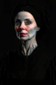 Placeholder: A portrait of a 40-year old british aristocrat woman from XV century in strict dark clothes, authoritative, cold, emotionless, in the style of Genndy Tartakovsky