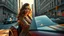 Placeholder: Create an ultra-realistic cinematic 8K fullbody of lady mode skin texture, add makeup,pretty boots,curvy long hair. Style: fashion editorial, confident is driving a roofles lamborgini in streets of a modern city. Lighting: warm golden hour sunlight, soft rim light. Camera look: shallow depth of field, film grain, cinematic color grade. Outfit: keep similar to the original or elevate slightly with premium casual style.