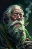 Placeholder: Grizzly old man smoking weed, super high definition