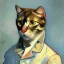 Placeholder: Portrait of a cat by Van Gogh