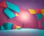 Placeholder: background simple colorful 3d geometric installation