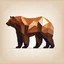 Placeholder: silhouette of a brown bear, letterpress style 2d lowpoly lookalike, minimalistic high contrast pencil art