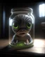 Placeholder: small realistic Grey son Alien Baby horror trapped in a jar, Unreal Engine, cinematic