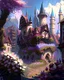 Placeholder: medieval fantasy castle town with flowers rpg art