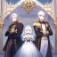 Placeholder: Twins, boy and girl, white hair, silver eyes, royal, palace interior background