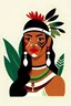 Placeholder: brazil indigenous woman,Vector minimal style,