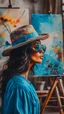 Placeholder: The body and soul of a beautiful woman with dark sunglasses and beach hat