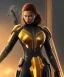 Placeholder: black widow, golden armor suit, full body close up, soft light atmosphere, light effect，vaporwave colorful, concept art, smooth, extremely sharp detail, finely tuned detail, ultra high definition, 8 k, unreal engine 5, ultra sharp focus