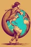 Placeholder: a woman carrying the earth on her back like Atlas