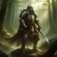 Placeholder: old fantasy illustration lone warrior