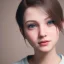 Placeholder: potrait girl look beautiful, eyes like ocean blue, short hair, smile, 8k, rtx, eyebrows like serious, facing left, real, cute, shy expression, hyper realistis