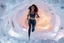 Placeholder: make a video pretty crystal cave covered with jewells and CIFI jewell lights and 3d recursive cubic and sphere base pearls and jwells a beautiful fashion model lady with cute,curvy hair,makeup, in pretty sports suit is running inside cave ,dynamic camera fallow her inside cave capturing full body, dynamic lights.