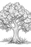 Placeholder: outline art for cute Tree coloring pages with sitch, white background, Sketch style, full body, only use outline, toddlers style, clean line art, white background, no shadows and clear and well outlined.