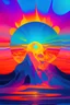 Placeholder: A Painting Of A Sunset, An Airbrush Painting By Petros Afshar, Artstation, Psychedelic Art, Irridescent, Ray Tracing, Psychedelic