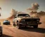 Placeholder: Realistic image. Mad max car. BMW 4 series, 2023 . woman in the foreground. 4k resolution, intricate details, ornate details, soft lighting, vibrant colors, mad max background