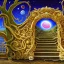 Placeholder: An elaborate, gilded portal with vines and flowers to the Galaxy, view of milkyway, planets, beautiful, stunning, intricate, ultra-fine detail, 8k, ornate, sharp, crisp, high-quality, 3d, realistic, digital art,George Grie, Anne Dittman, Anne Stokes, Lisa Parker, Selina French