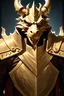 Placeholder: dungeons and dragons portrait of a noble gold Dragonborn paladin wearing royal armor