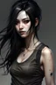 Placeholder: pretty girl, aged 15, black hair, dystopia, athletic