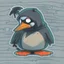 Placeholder: penguin hacker sticker caricature