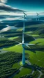 Placeholder: drone shot, close up portrait of Hulk over windmills in Fosen, Norway