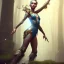 Placeholder: a tattooed beautiful female warrior wearing a magical leotard in a magical forest, fantasy art, in the style of greg rutkowski, illustration, epic, fantasy, intricate, hyper detailed, artstation, concept art, smooth, sharp focus, vibrant