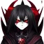 Placeholder: portrait anime vampire, long hair, red eyes, noble black robe, Blood, Gothic, skulls, hyper detailed, intricately detailed, looking at viewer, arms behind back pose, gothic, skulls, ambiguous lines image, flat dimensional style, flat lines, rough drawing --ar 2:3