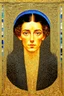 Placeholder: You are a mental projection and sensation: Symbolism; Optical art; M.C. Escher; filled in with golden elements of Klimt