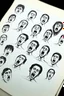 Placeholder: sketch of many faces on a pages, screaming and sad