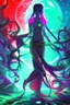 Placeholder: rave poster with ocean theme dark anime