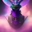 Placeholder: purple mythical creature in galaxy, teal and purple smoke, detailed, realistic, 4k