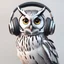 Placeholder: Illustrative sketch of a 3D Pixar image of a humanoid owl in music with headphones, ultra quality, 8k