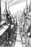 Placeholder: Perspektiven Zeichnung Stadt unten Fantasy Welt