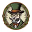 Placeholder: professor balthazar with a hat in style of fancy decorated logo