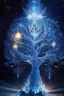 Placeholder: epic ice tree of life in star light in future world,ice and fire are always dramatic.