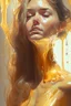 Placeholder: WOMEN WITH transparent Liquid honey dripping, photorealistic beautiful woman, light hair, full body, cover, hyperdetailed painting, luminism, Bar lighting, complex, 4k resolution concept art portrait by Greg Rutkowski, Artgerm, WLOP, Alphonse Mucha,